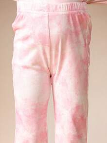 SUMWON 女童扎染连帽衫和运动裤套装休闲舒适运动服 - 彩色 - 查看 6