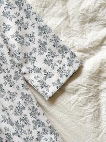 Vintaside Kids 女童格子连衣裙田园风优雅淑女长袖亚麻面料适合春秋过渡季节 - 米色 - 查看 5