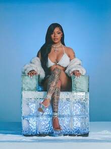 SHEIN ICON 女式超大白色连帽开襟仿皮草夹克，性感街头风格秋冬休闲装 - 彩色 - 查看 8