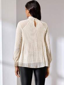 MaterniWear 办公室、商务、孕妇装工作款插肩袖优雅衬衫 - 白色 - 查看 5