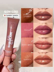 SHEGLAM Power Bouquet Lip Gloss -Sunny Sands Shiny Tinted Moisturizing Lip Gloss Plumping Non-Sticky Lip Oil Repairing Gardenia Extract Lip Care Brown Lip Gloss Brand Beauty Makeup Face Paint Cosmetic For Women Girls Perfect For Fall Winter Ideal For Y2K Fancy Fashion Suitable For Birthday Christmas Present Party Ready Best Color - Sunny Sands - Xem 1