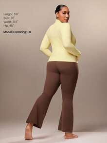 GLOWMODE Plus Size FeatherFit™ Slim Fit Thumbhole Jacket With Side Pockets Low Impact Yoga Pilates Studio Daily Casual Wear/ Spring Summer - French Vanilla - 查看 8