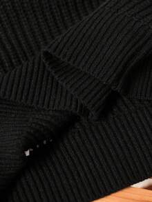 Teen Boy Colorblock Crew Neck Soft Comfortable Dropped Shoulder Long Sleeve Casual Loose Knit Sweater, Autumn/Winter Geometric Sweater Knitwear Black Green Sweater Sweaters For Teen Boys Boys Knitwear Knit Sweater For Teen Boys