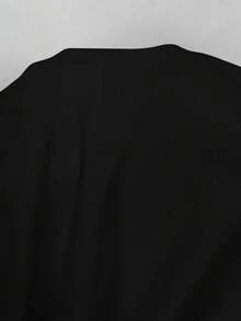 SHEIN Maternity Letter Print Round Neck Long Sleeve Casual Nursing Top Mama Shirt Pregnancy Shirts Breastfeeding Shirt Maternity Shirts - Black - View 6
