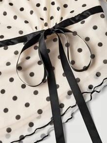 SHEIN MOD Áo thun lưới tay loe chấm bi trắng cổ điển thanh lịch cỡ lớn. Áo thun lưới cổ vuông chấm bi tay loe nơ cho nữ, Áo đi chơi, Sinh nhật, Câu lạc bộ, Gợi cảm, Y2K, Hòa nhạc đồng quê - Nhiều màu - Xem 4