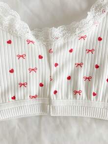 Tween Girl 花卉心形蕾丝边舒适文胸 - 彩色 - 查看 3