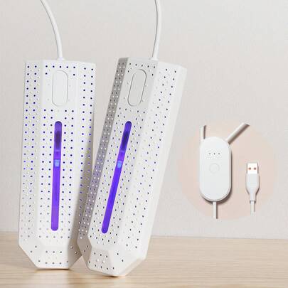 Teckwe Máy sấy giày điện, máy sấy ủng, máy sấy giày dép di động có hẹn giờ, thích hợp cho mùa mưa, sấy khô ấm hơn cho giày, găng tay, tất, ủng trượt tuyết, màu trắng.