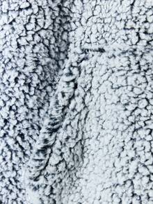 ROMWE MEN Casual 男士抓绒连帽衫，带口袋，秋冬休闲长袖上衣 - 藍色 - 查看 8