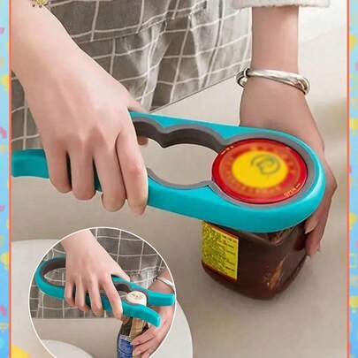 1/2pcs Multifunctional 4-In-1 Jar Opener,Jar Gripper,Lid Opener,Can Opener,Bottle Opener, Easy To Use For Elderly- Kitchen Gadget For Easy Access To Jars And Cans, Efficient Convenient Time-Saving Can Opener Tool