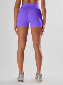 Musera Sport Quần short cạp cao dáng ngắn, thoải mái, năng động, thích hợp cho tập luyện thể thao, chạy bộ, câu lạc bộ điền kinh, Padel, Tennis, Pickleball, Yoga, Pilates, thể dục, mặc hàng ngày. - Màu tím - Xem 4