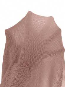 SHEIN LUNE Heart Pattern Drop Shoulder Faux Pearls Beaded Sweater,Long Sleeve Tops Knit Pullover Fall Winter Outfit