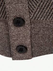 Manfinity Mode Cardigan à manches longues pour hommes, col en V, boutons devant, couleur unie, automne/hiver