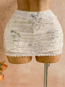 Soleia 女士浪漫假期串珠刺绣露背 V 领露背系带上衣 + 女士裙子吊带背心上衣，适合节日、约会、情人节、下午茶、派对、婚礼季节、海滩、春夏季度假、邮轮、音乐节、波西米亚风格 - 彩色 - 查看 5