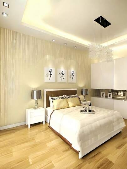 Roll Of Breathable Moderne Minimalist Thickened Non Woven Wallpaper, Stripe, Full Coverage Wallpaper Bedroom Living Room Home ation, Renovation Stickers Peel Wand Panels, Paper, Wallpapers, ation Items Refresh Your Home, Rama view 6