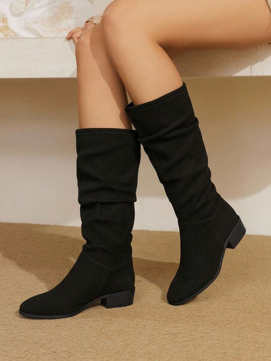 Styleloop 女士休闲时尚百搭日常简约粗跟踝靴,适合万圣节、圣诞节、秋季穿搭、牛仔风、狩猎风、度假、旅行等场合。 - 黑色 - 查看 1