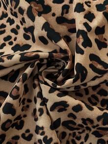 SHEIN Maternity Leopard Print Long Sleeve Single-Breasted Casual Fashion Shirt Dress Leopard Print Dress Animal Print Dress Women Long Sleeve Dress Cheetah Print Dress Brown Dress  Cheetah Print Dress   Brown   Winter - Green - View 6