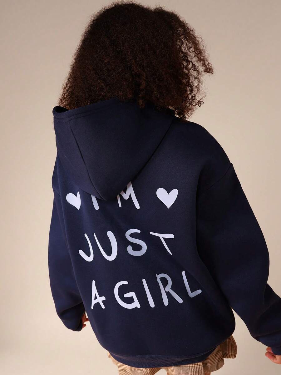 SUMWON Oversized Hoodie Hood And Centre Pocket For Casual Winter Streetwear - Navy Blue - View 1