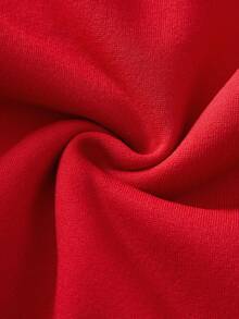 SHEIN LUNE 休闲简约圣诞格子雪人与字母印花连帽长袖宽松厚款卫衣女装，适合秋冬季、圣诞节、派对、圣诞驯鹿、圣诞聚会、圣诞派对、家庭聚会、情侣、姐妹 - 紅色 - 查看 10