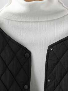 GlowEve CURVE 大码纯色前扣口袋绗缝加厚外套