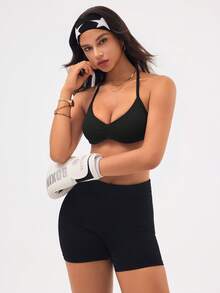 Easithlete Seamless Women Solid Color Ruched Everyday Fitness Sports Bra - Multicolor - View 4