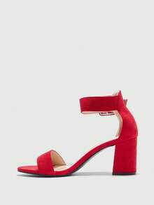CUCCOO BIZCHIC 时尚百搭优雅简约高跟凉鞋，圣诞节必备 - 紅色 - 查看 10