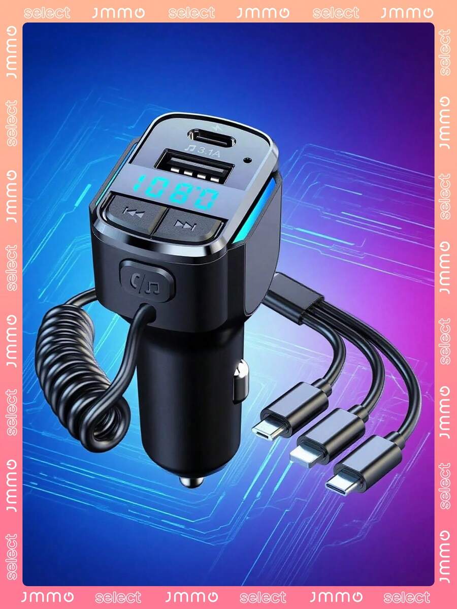 JMMO 3.1A Multi-Functional Portable Car Charger & Car Audio Player