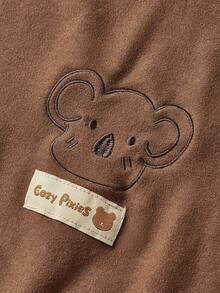 Cozy Pixies 1 包柔软舒适的卡通刺绣考拉婴儿床床单，秋冬合身款式。