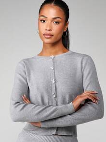 Missguided x Playboy Ribbed Knit Cardigan Set With Bunny Button Details For Casual Loungewear