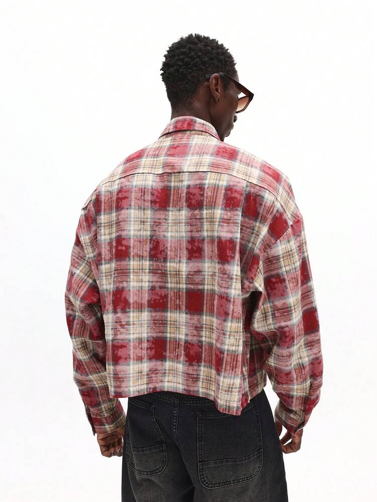 Oversized Plaid Button Up Flannel Shirt