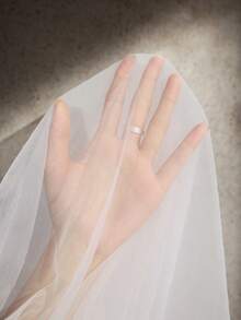 Cheriluna Maternity 优雅浪漫蕾丝薄纱喇叭袖修身奢华美人鱼礼服，带拖尾，孕妇写真礼服 - 白色 - 查看 7