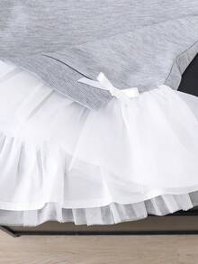 Toddler Girls' Casual Elegant Sweatshirt Dress, Mesh Hem Design, Cartoon Character & Girl Group Graphic, Comfortable Crew Neck Long Sleeve Hoodie Dress, Suitable For Autumn/Winter/Spring, Casual Outfit For School, Gathering, Outdoor, Photography, Holiday, Gift - Multicolor - View 4