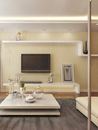 Roll Of Breathable Moderne Minimalist Thickened Non Woven Wallpaper, Stripe, Full Coverage Wallpaper Bedroom Living Room Home ation, Renovation Stickers Peel Wand Panels, Paper, Wallpapers, ation Items Refresh Your Home, Rama view 3