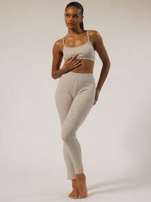 MUSERA ESSENTIALS Adjustable Strap Soft Rib Bra Autumn Winter Fall Underwear Everyday Cosy Lounge Essential Spring Summer Vacation Holiday - Grey - View 5