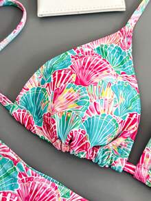 Bellisia 2pcs Women Bikini Set, Casual Shell Pattern, Suitable For Spring, Summer, Vacation, Beach, Party - Multicolor - View 4