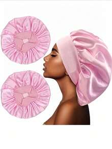 Silk Bonnet For Sleeping, Satin Hair Bonnets, Soft Elastic Band Silk Sleep Cap, Silk Hair Wrap For Curly Hair, Ideal For Overnight Curls Preservation, All-Season Shower Caps, Comfortable For Chemotherapy Patients Home Bathroom Decor Fall Decor  Hair Bonnet - Multicolor - View 2