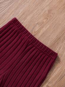 SHEIN Tween Girl Spring/Autumn Solid Color Hooded Long Sleeve Sweatshirt And Bell Bottoms Casual Two-Piece Set