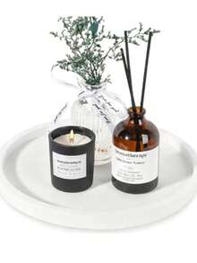 1个圆形梳妆台收纳托盘，皂液器托盘，浴室梳妆台硅胶托盘，洗手液、洗发水、香水收纳托盘，珠宝展示托盘，用于日常饰品和装饰收纳，返校季必备 - 彩色 - 查看 2