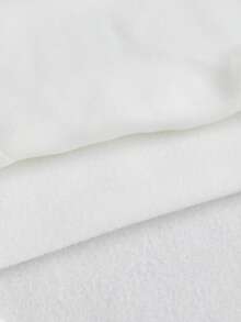 EASEVO Áo nỉ chui đầu cổ polo tay dài thêu chữ màu tương phản cỡ lớn dành cho nam, mặc vào mùa đông - trắng - Xem 4