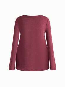 SHEIN 休闲宽松长袖哺乳上衣 - 彩色 - 查看 11