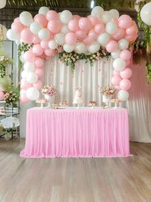 1 tấm vải phủ bàn bằng polyester, thích hợp cho bàn hình chữ nhật, khăn trải bàn nhún bèo chống nhăn và dễ vệ sinh, lý tưởng cho bàn bánh sinh nhật, tiệc chiêu đãi, đám cưới, tiệc chia tay cuộc sống độc thân và nhiều lễ kỷ niệm tiệc tùng khác - Nhiều màu - Xem 3