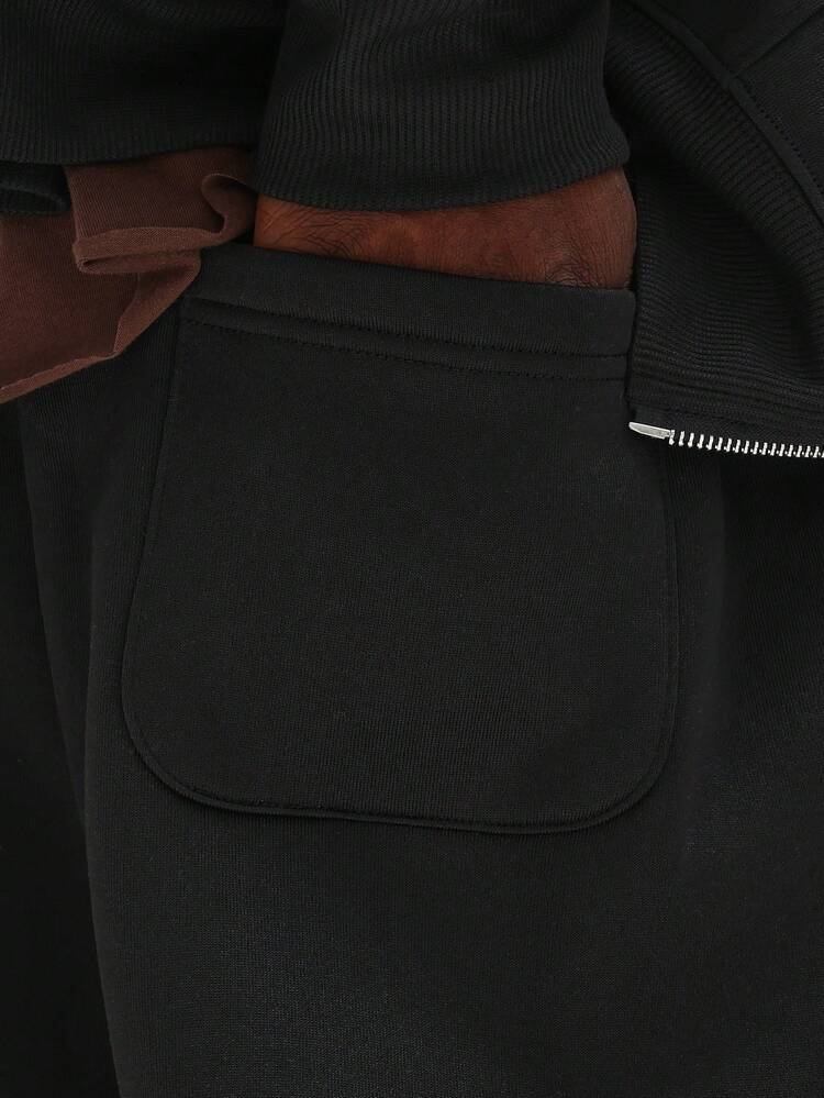 Gerade geschnittene Fleece-Jogginghose mit Kordelzug