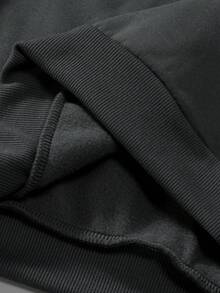 PAVTROS Bộ đồ thể thao nam màu xám trơn, co giãn, phong cách đường phố, đồ thể thao nam, bộ 2 mảnh áo hoodie và quần nỉ đen, bộ đồ thể thao thiết kế dành cho nam, bộ đồ chạy bộ nam, thích hợp cho mùa đông, có lớp lót giữ nhiệt. - Xám - Xem 5