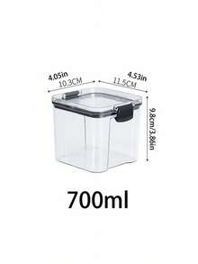 Food Storage Containers | Modern Transparent Grain Jars For Kitchens And Pantries | Sealed And Leak-Proof, Stackable Design | Transparent Dry Food Handlers For Grains, Coffee, And Snacks - Clear - View 11