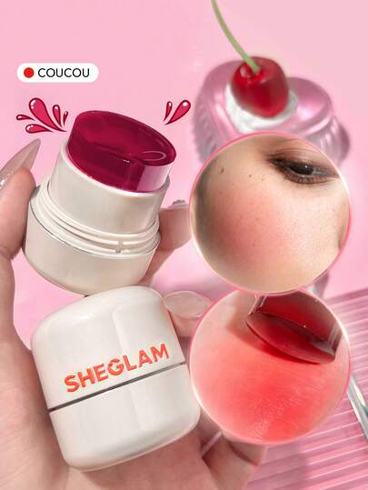 SHEGLAM أحمر شفاه وخدود مرطب من جيلي ليشوس-4 ألوان من كوكو-أحمر خدود مائي يدوم طويلاً-صبغة طبيعية مزدوجة الاستخدام-مكياج للوجه بملمس هلامي حمره علامة تجارية جمال مكياج مستحضرات تجميل للنساء الفتيات مثالي لفصل الخريف الشتاء مثالي ل- Y2K أزياء أنيقة هدية حفلة جاهز أفضل لون