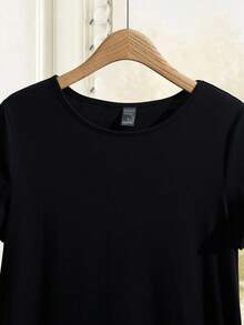 Rusticease Women's Round Neck Short Sleeve Leopard Print Patchwork Casual Loose Dress - Multicolor - View 3