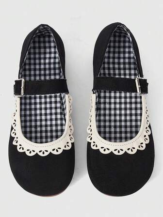 Kawaii Mocasines marrones para mujer, zapatos Mary Jane de punta cerrada, bailarinas planas con lazo estilo Lolita