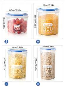 1 件塑料食品储存容器，适用于餐厅和家庭 | 密封厨房收纳盒，带香料、咖啡、干货锁盖 | 洗碗机适用，透明散装食品储存盒 - 無色 - 查看 8