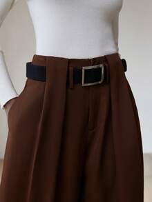 Aveloria Modichic Fashionable Design Sense, Versatile, Commute, Retro, Loose, Draping, Casual Wide Leg Pants - Brown - View 1