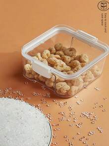 Hộp đựng thực phẩm bằng nhựa cho tủ lạnh nhà bếp, hộp đựng mì, thùng chứa nhiều loại ngũ cốc, hộp kín trong suốt, hộp đựng trà thảo mộc bằng nhựa, hộp đựng thực phẩm trong suốt - Trong sáng - Xem 4