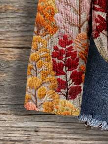 EMERY ROSE Women's Casual Knit Pullover Sweater, Suitable For Autumn/Winter, Tree & Plant Print - Multicolor - View 7